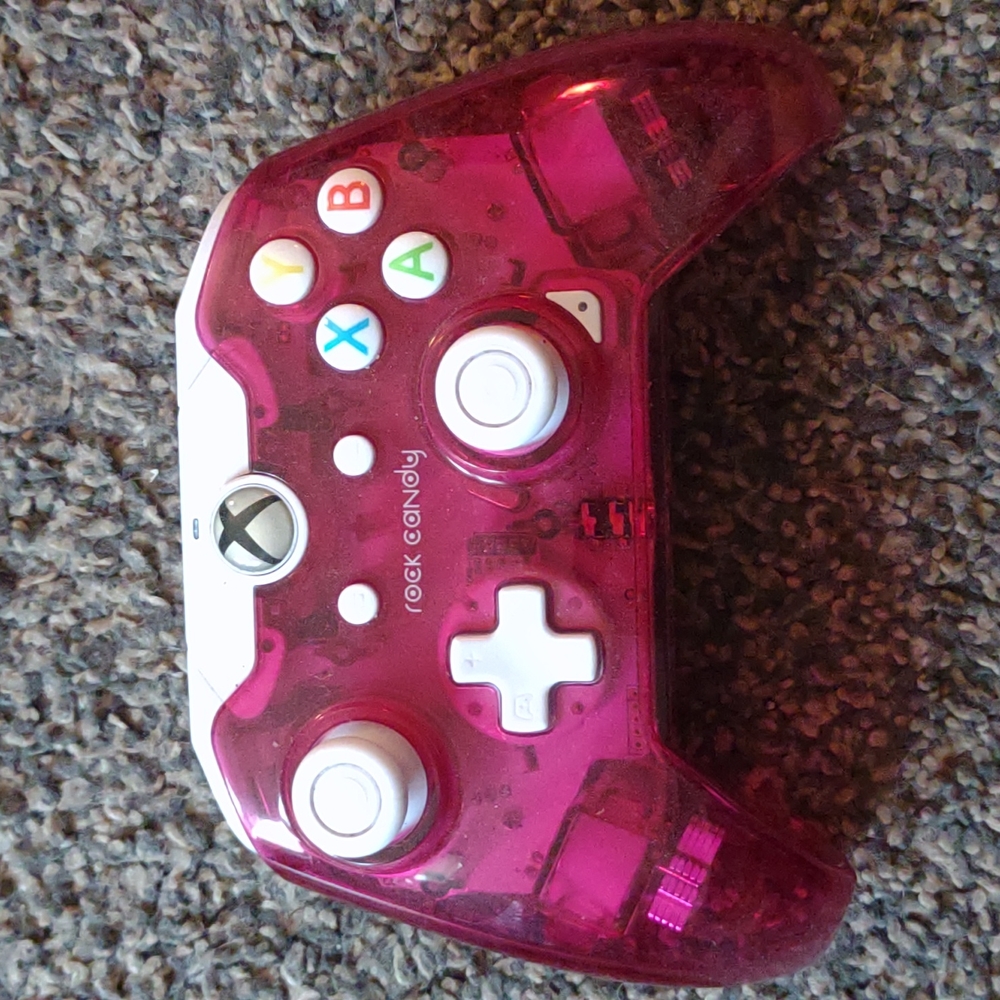 🎮NWOT👾Rock Candy Clear👾Pink X Box Controller and USB Cable🕹️